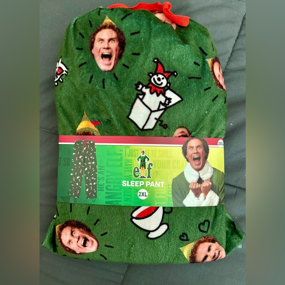 Brand New Bioworld Green Elf Movie XXL Lounge Pants in Matching Bag